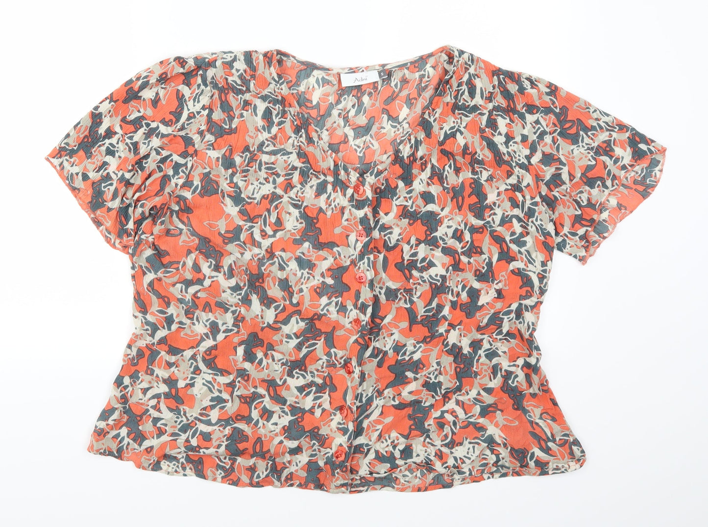 Womens UK Size S Adini Orange Basic Button-Up