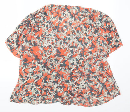 Womens UK Size S Adini Orange Basic Button-Up