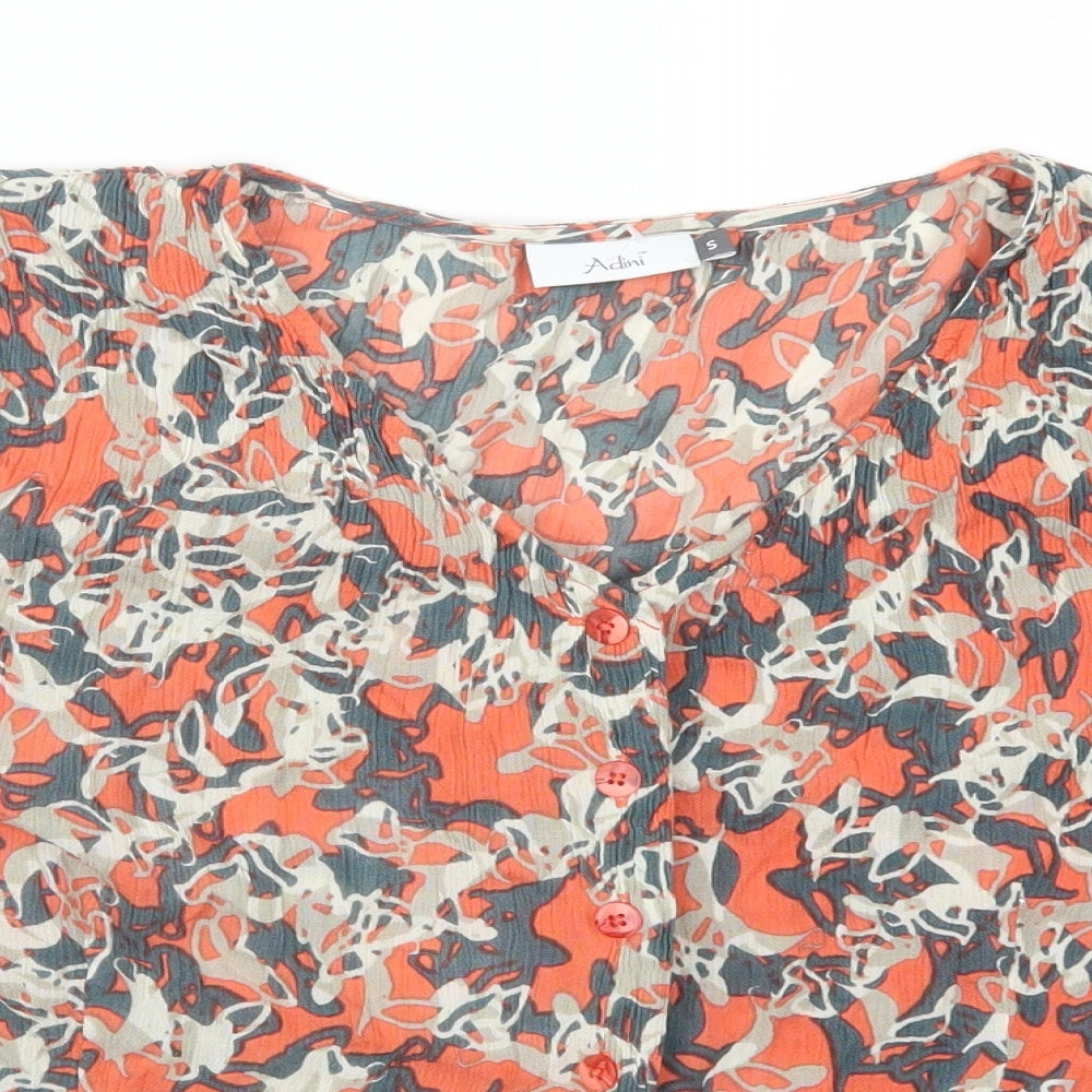 Womens UK Size S Adini Orange Basic Button-Up
