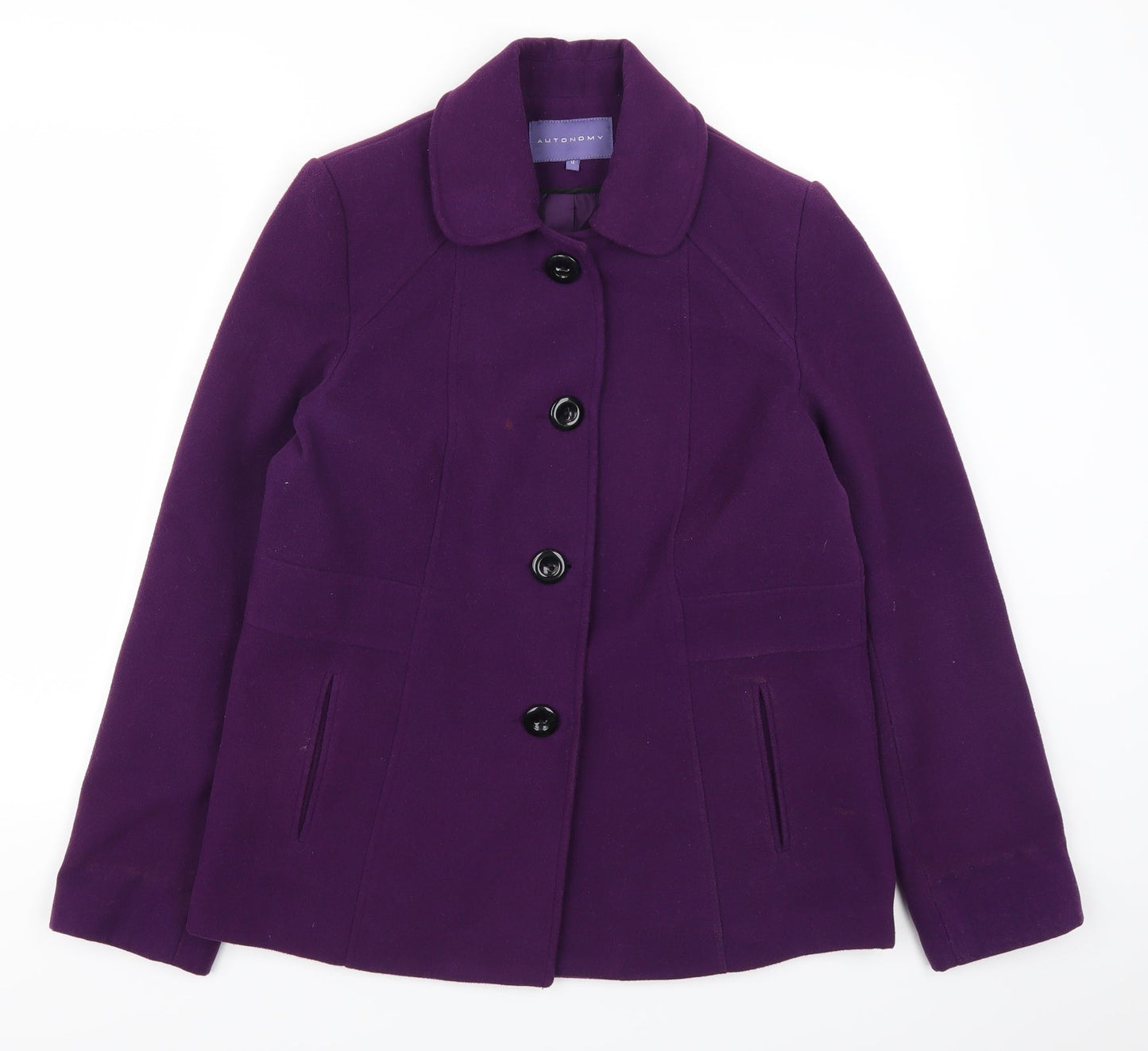 Autonomy Womens Purple   Pea Coat Coat Size 12