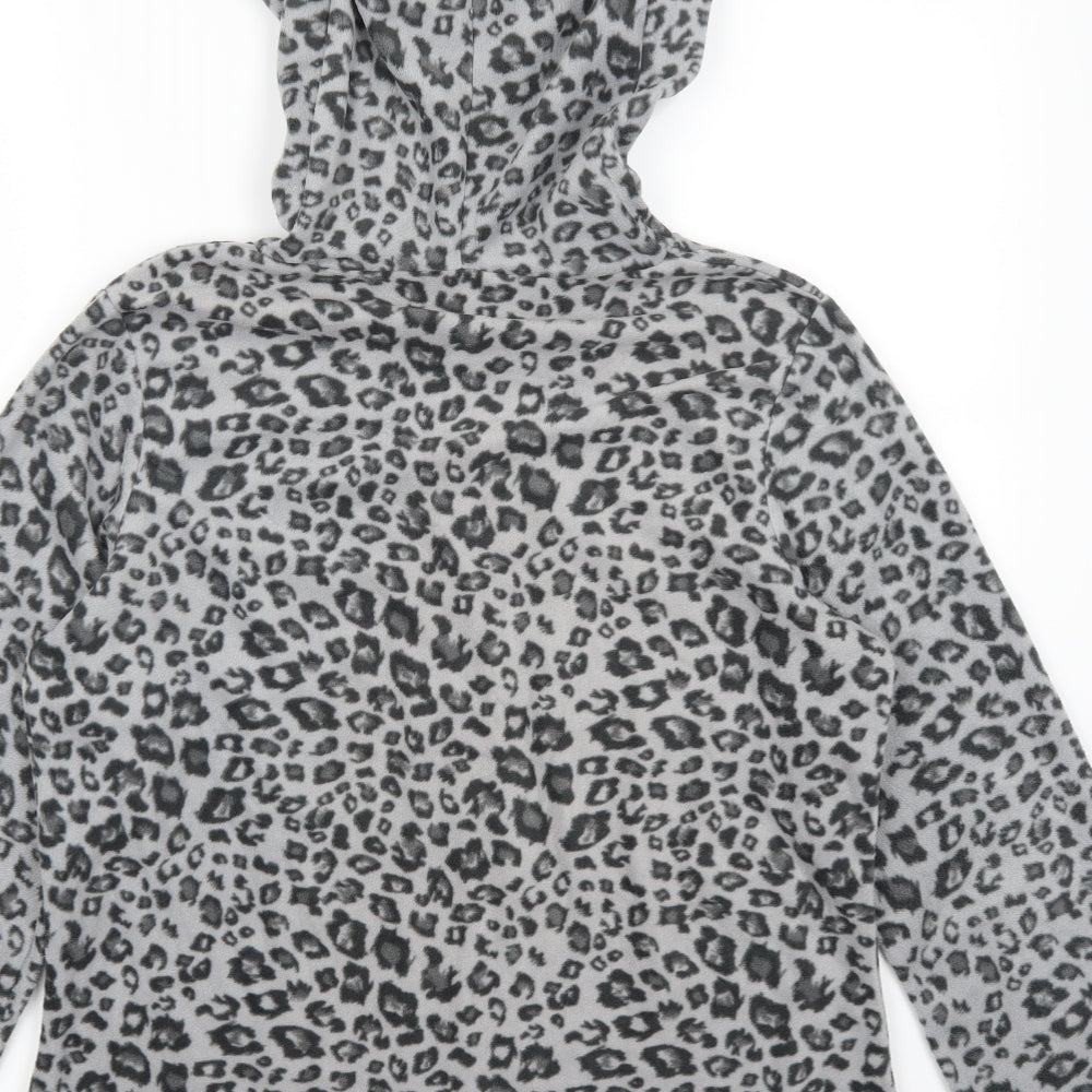 George Girls Grey Animal Print  Top Pyjama Top Size 12 Years  - Cat Hood