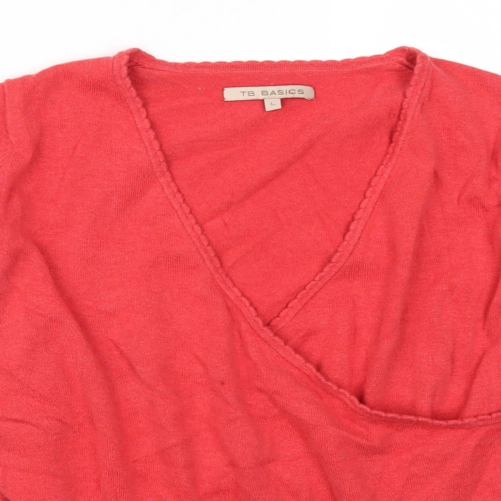 TB Basics Womens Red   Pullover Jumper Size L