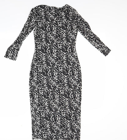 H&M Womens Black Animal Print  Bodycon  Size XS