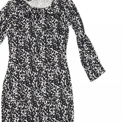 H&M Womens Black Animal Print  Bodycon  Size XS