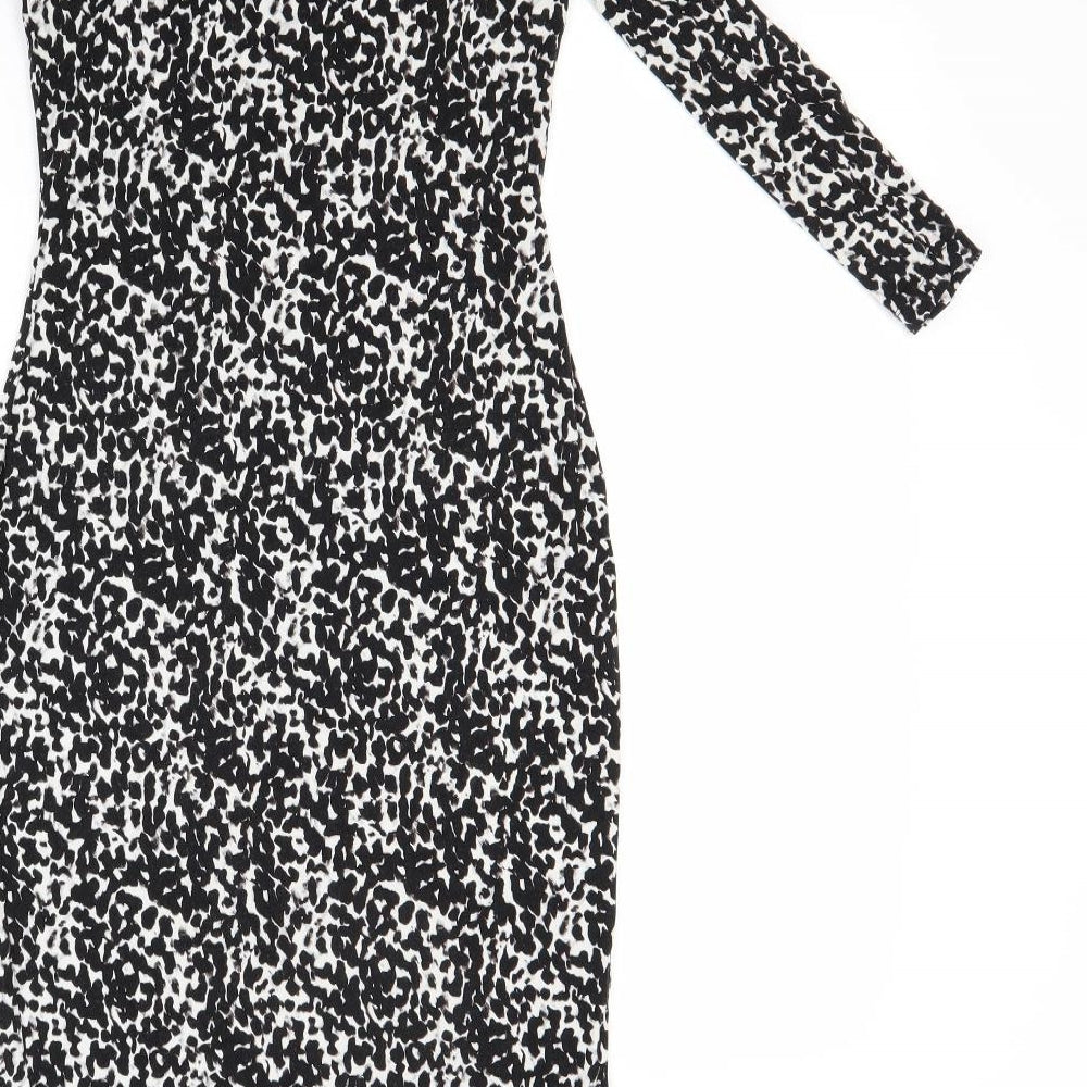 H&M Womens Black Animal Print  Bodycon  Size XS