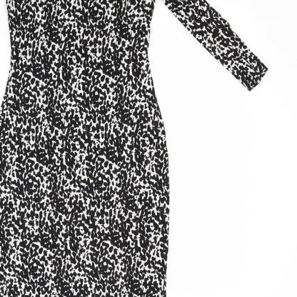 H&M Womens Black Animal Print  Bodycon  Size XS