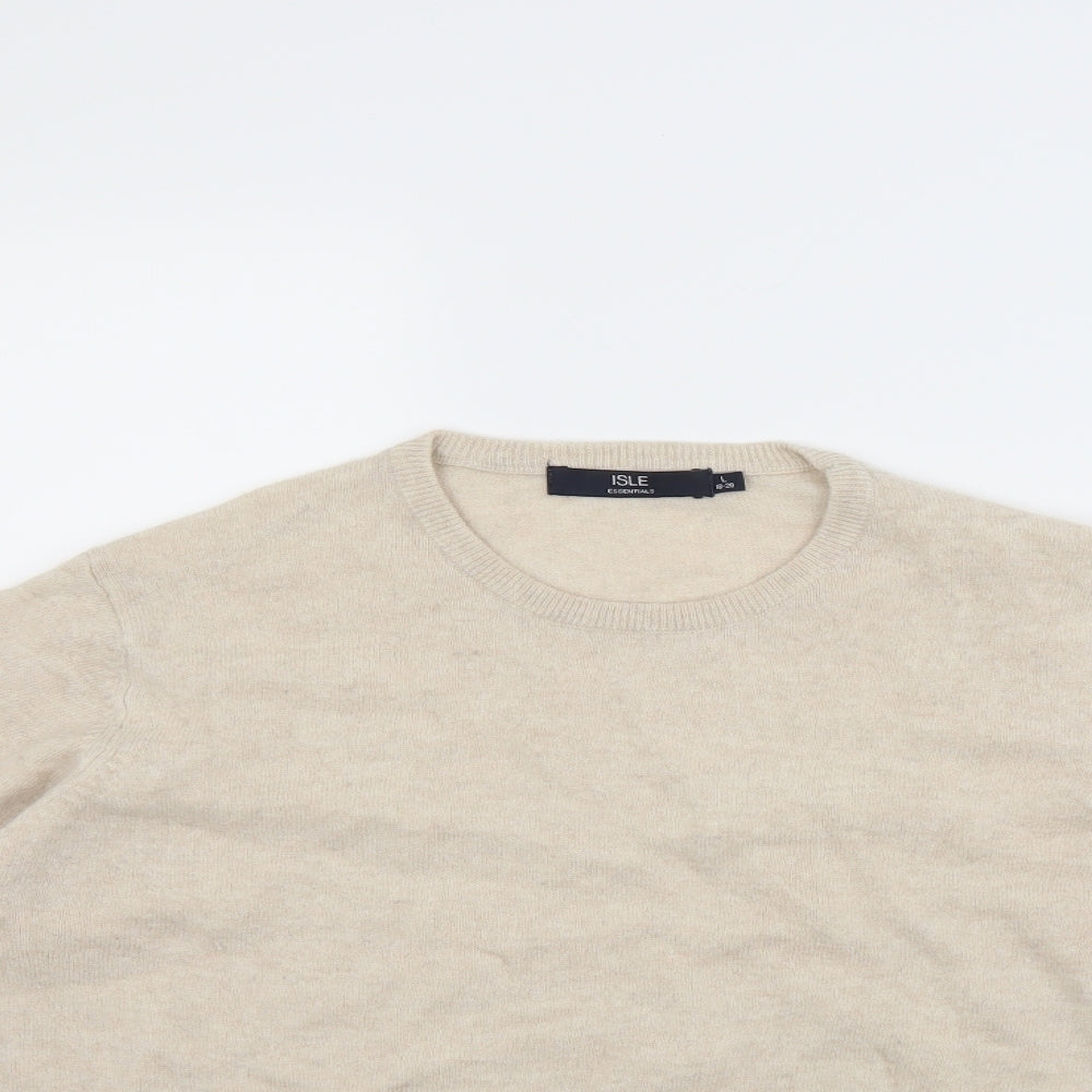 isle Womens Beige   Pullover Jumper Size L