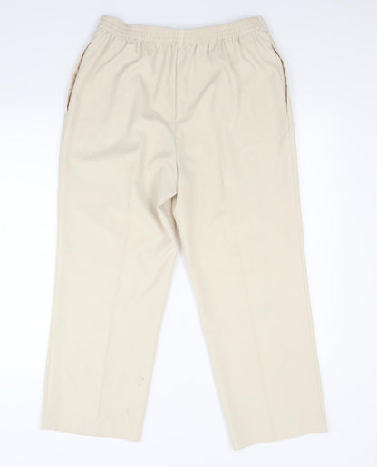 Womens UK Size 14 Preworn Regular Fit  Beige Trousers