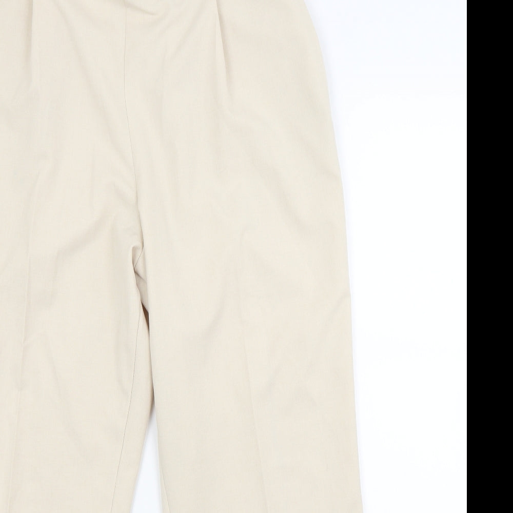 Womens UK Size 14 Preworn Regular Fit  Beige Trousers