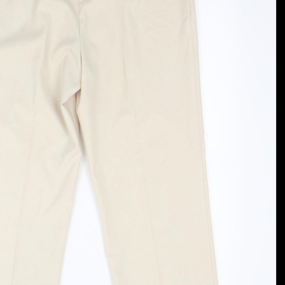 Womens UK Size 14 Preworn Regular Fit  Beige Trousers