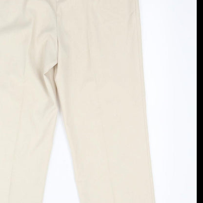 Womens UK Size 14 Preworn Regular Fit  Beige Trousers