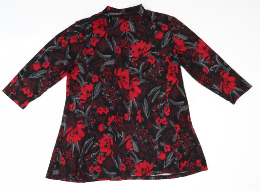 isle Womens Black Floral  Jumper Dress  Size 14