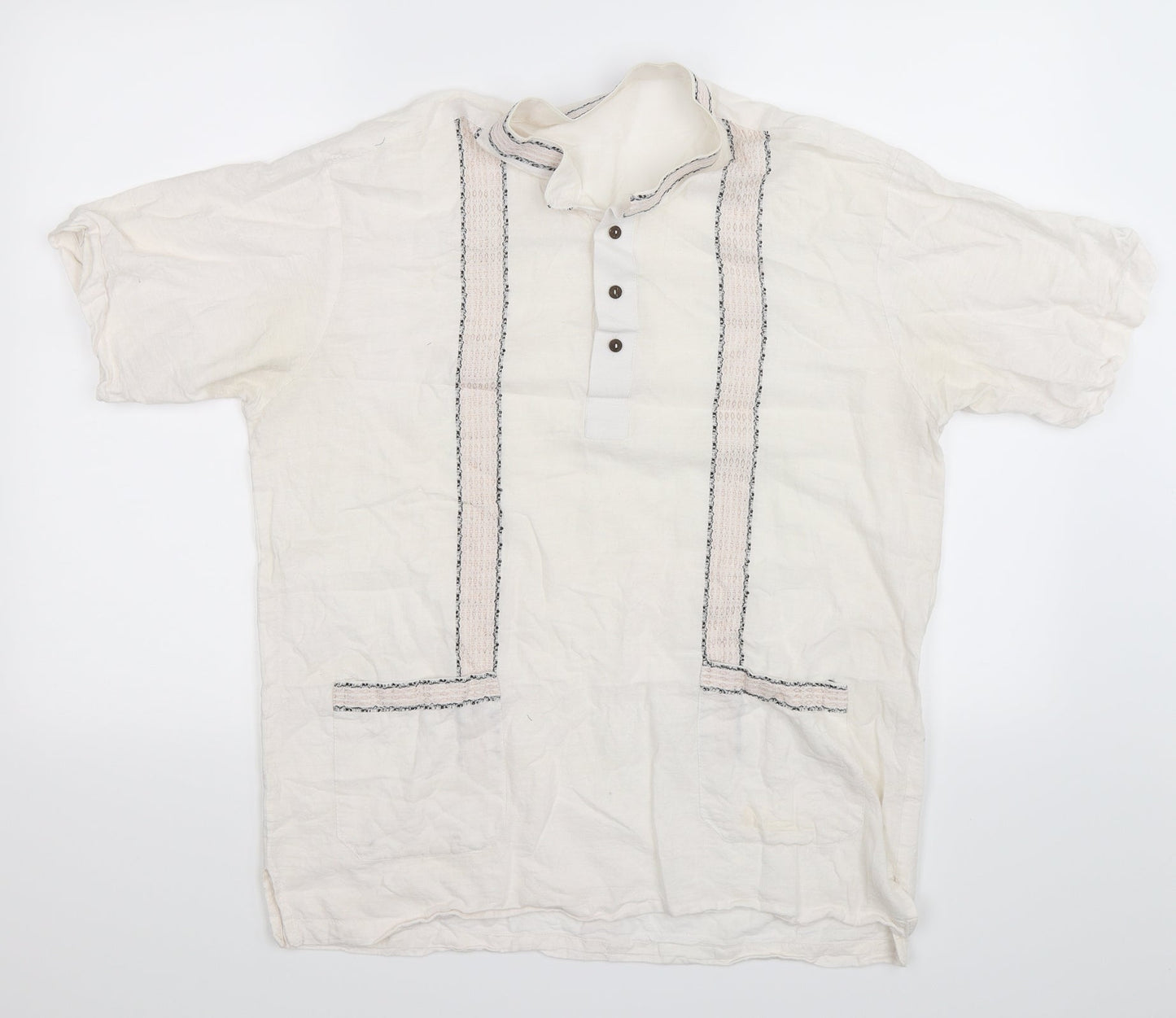 Womens UK Size L Preworn White Basic Button-Up