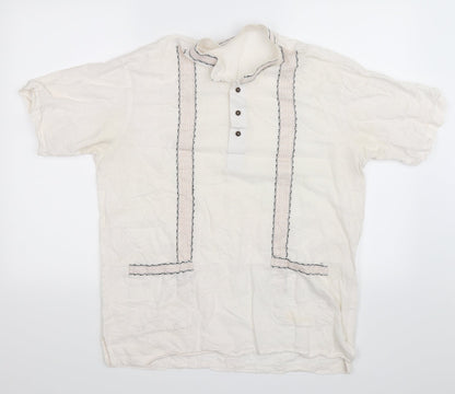 Womens UK Size L Preworn White Basic Button-Up