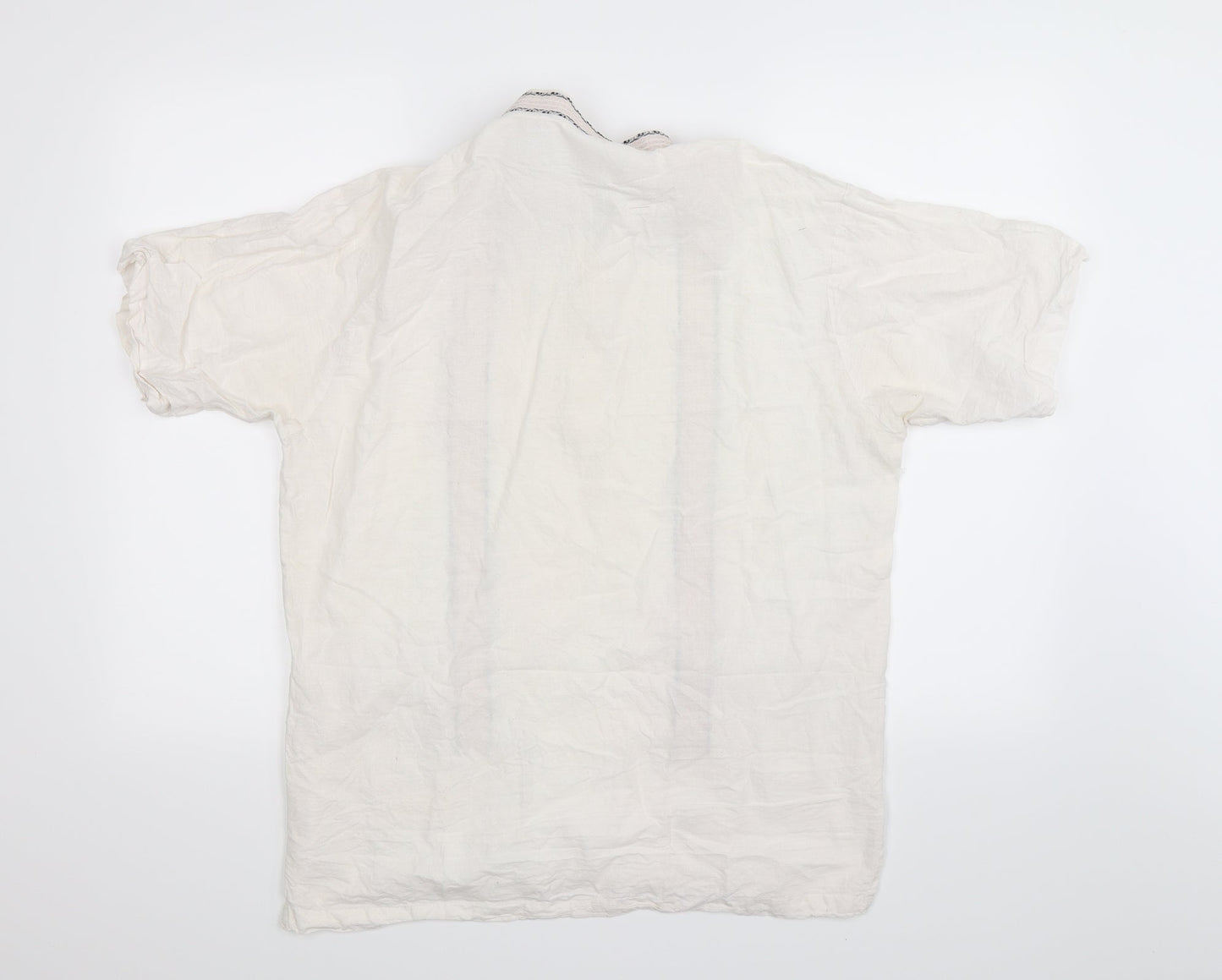 Womens UK Size L Preworn White Basic Button-Up