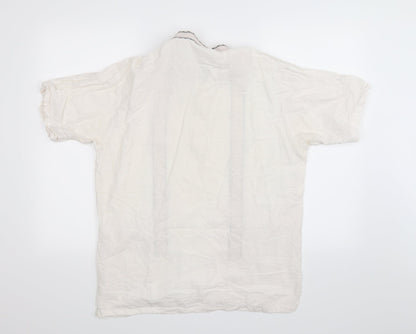 Womens UK Size L Preworn White Basic Button-Up