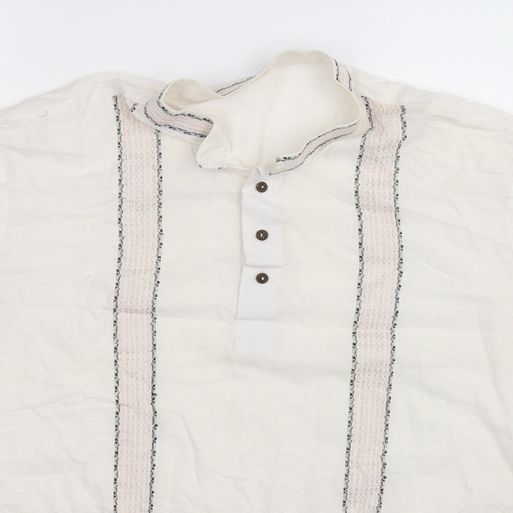 Womens UK Size L Preworn White Basic Button-Up