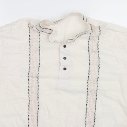 Womens UK Size L Preworn White Basic Button-Up