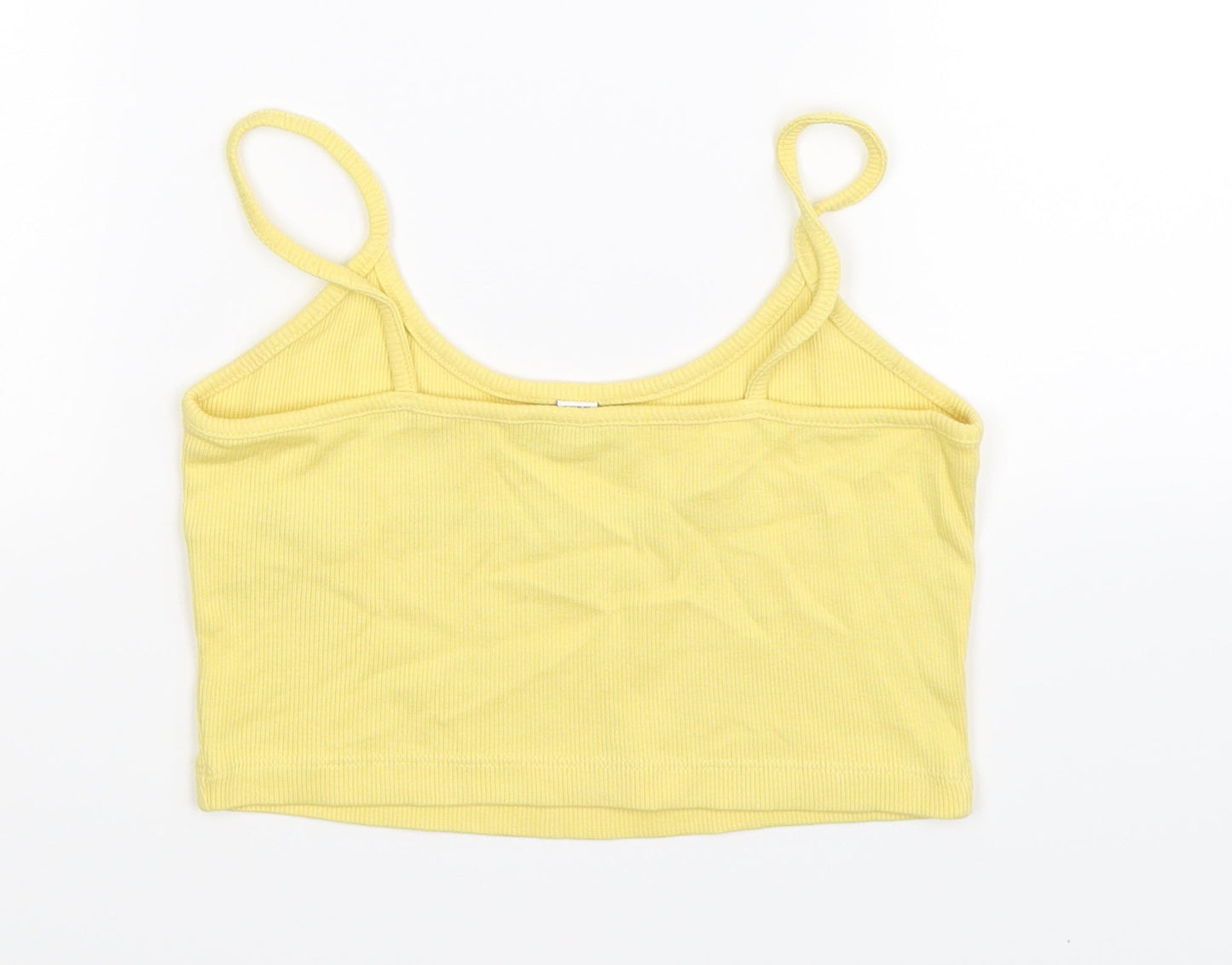 Womens UK Size 8 Topshop Yellow Basic Tank