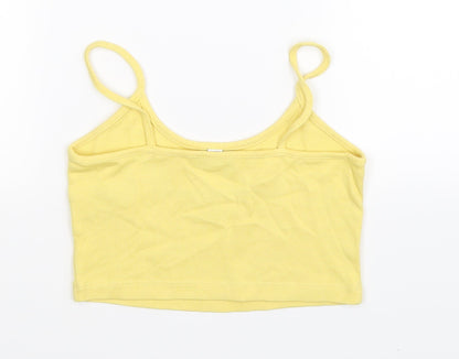 Womens UK Size 8 Topshop Yellow Basic Tank