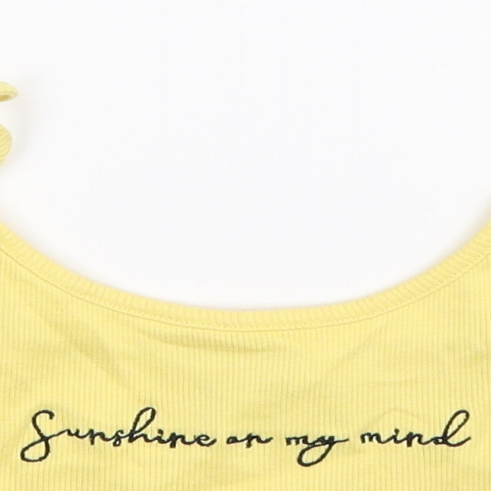 Womens UK Size 8 Topshop Yellow Basic Tank