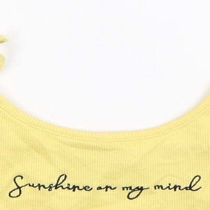 Womens UK Size 8 Topshop Yellow Basic Tank