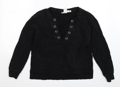 H&M Womens Black   Pullover Sweatshirt Size S