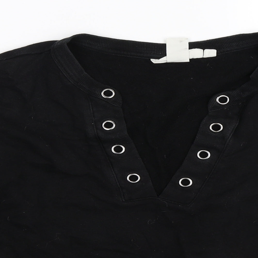 H&M Womens Black   Pullover Sweatshirt Size S