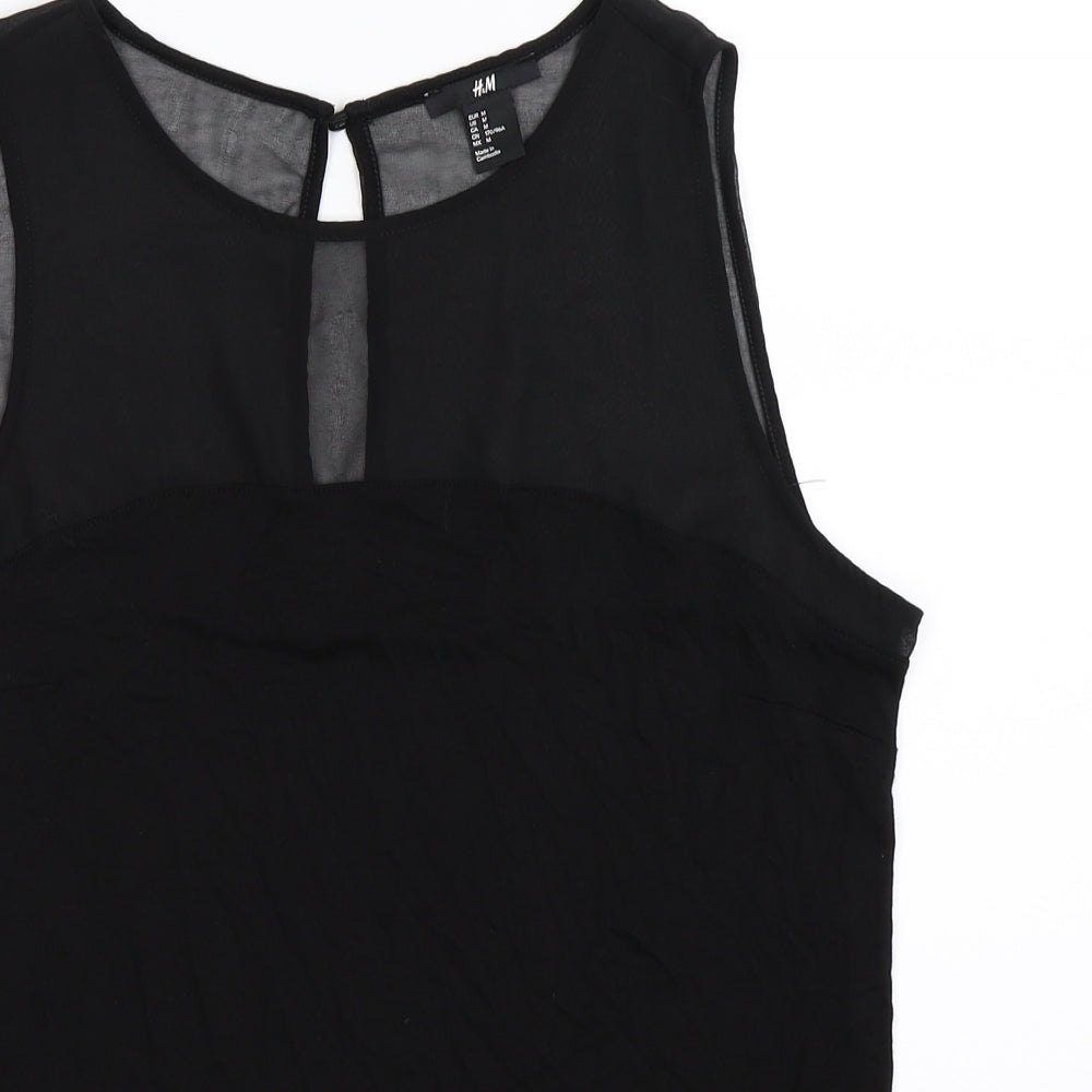 Womens UK Size M H&M Black Basic Tank