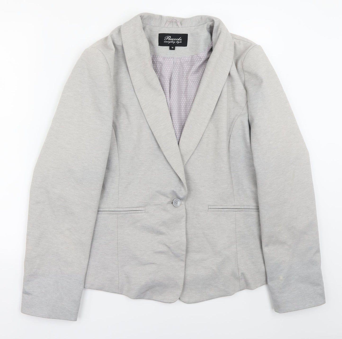 Peacocks Womens Grey   Jacket Suit Jacket Size 16
