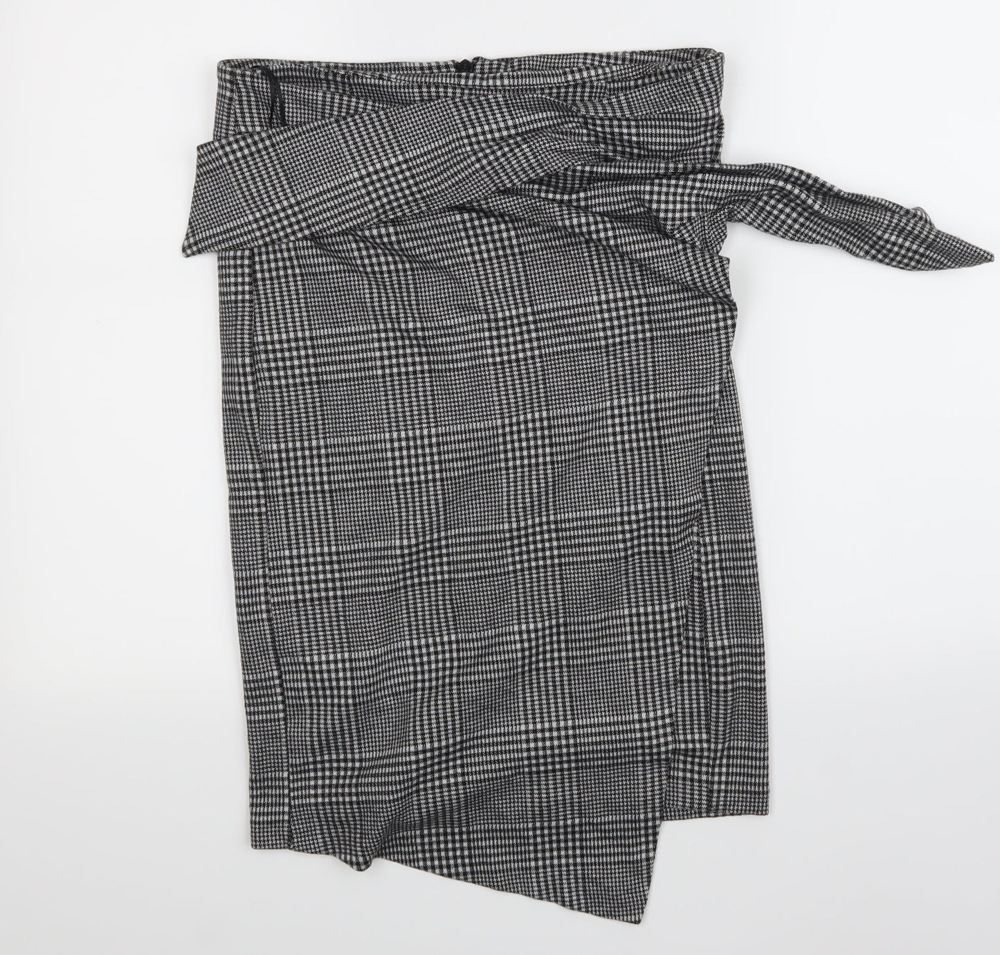 NEXT Womens Black Check  Flare Skirt Size 14