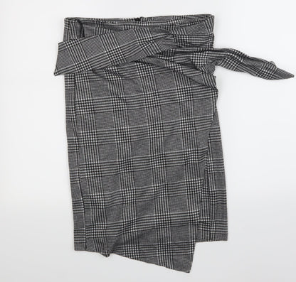 NEXT Womens Black Check  Flare Skirt Size 14
