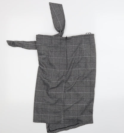 NEXT Womens Black Check  Flare Skirt Size 14