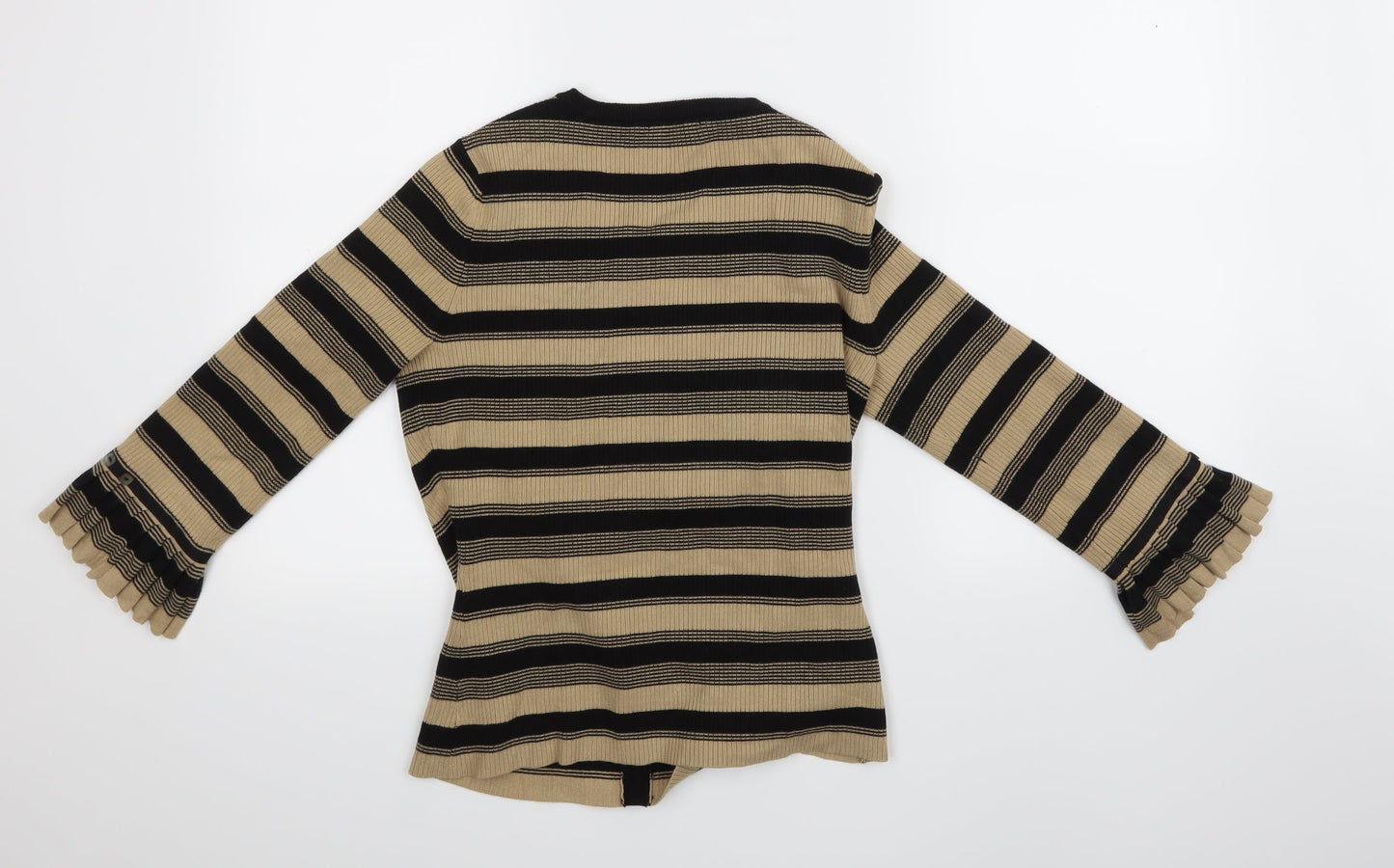 Linea Womens Beige Striped  Cardigan Jumper Size 10