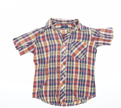 P-3000 Womens Multicoloured Check  Basic Button-Up Size 6