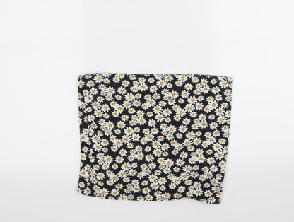 New Look Womens Black Floral  Wrap Skirt Size 12