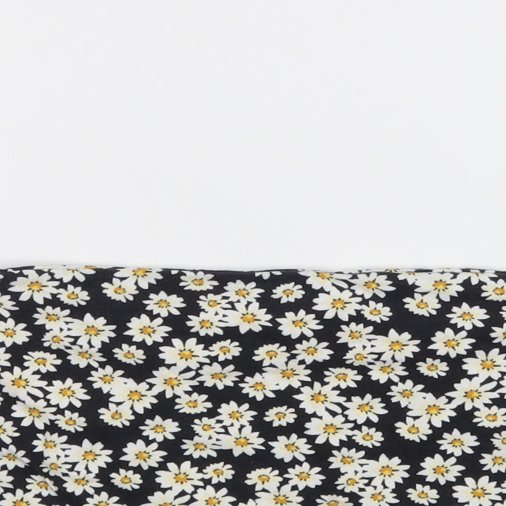 New Look Womens Black Floral  Wrap Skirt Size 12