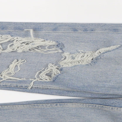 Topshop Womens Blue   Straight Jeans Size 28 L29 in