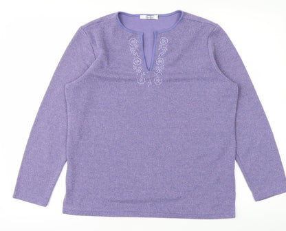 M&Co Womens Purple   Basic T-Shirt Size M