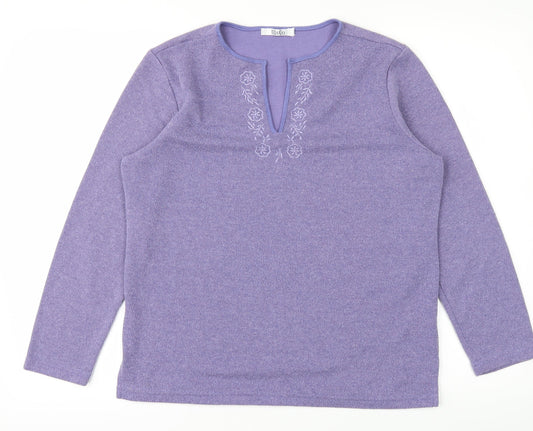 M&Co Womens Purple   Basic T-Shirt Size M