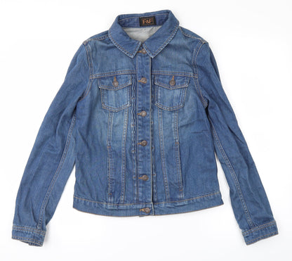 F&F Womens Blue  Denim Jacket  Size 6