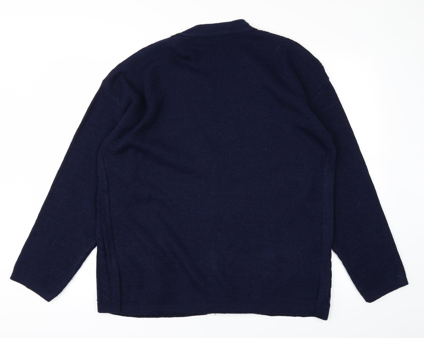100acrylic Womens Blue  Knit Cardigan Jumper Size 2XL
