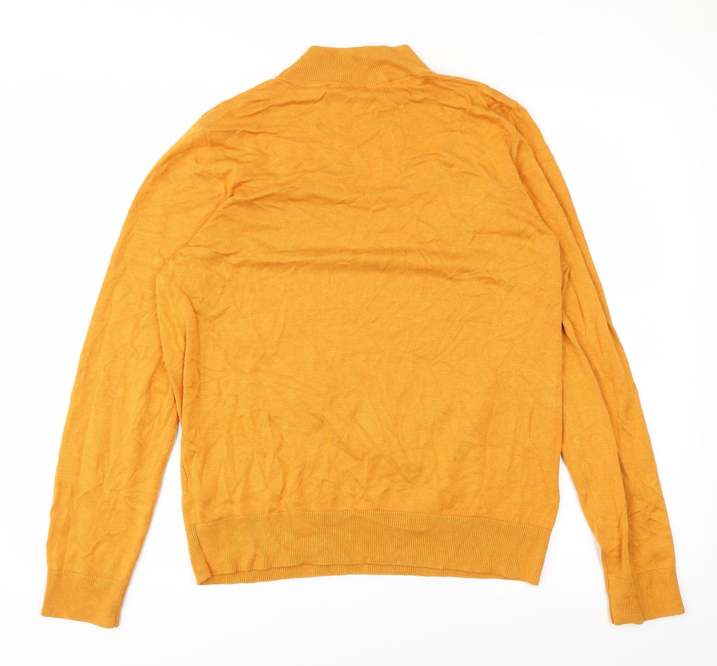 Womens UK Size L Full Circle Yellow Basic T-Shirt
