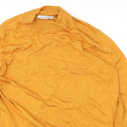 Womens UK Size L Full Circle Yellow Basic T-Shirt