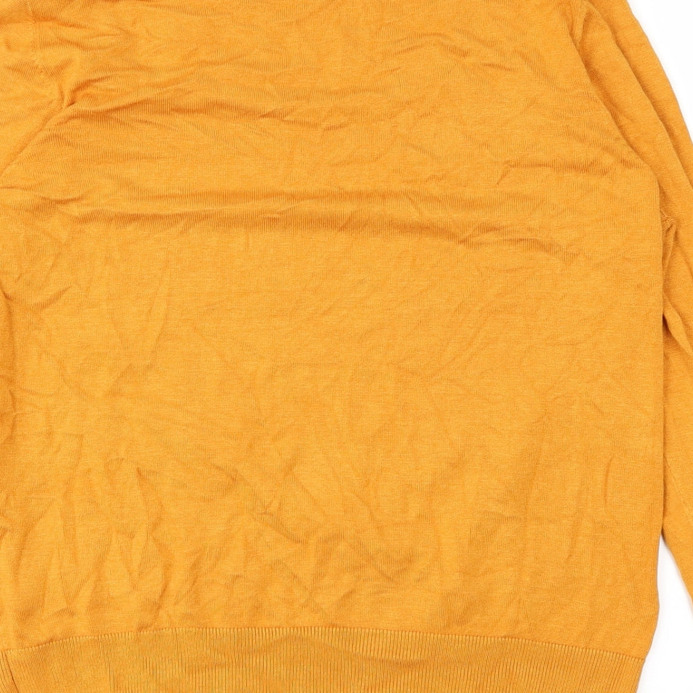 Womens UK Size L Full Circle Yellow Basic T-Shirt