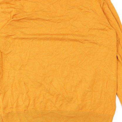 Womens UK Size L Full Circle Yellow Basic T-Shirt