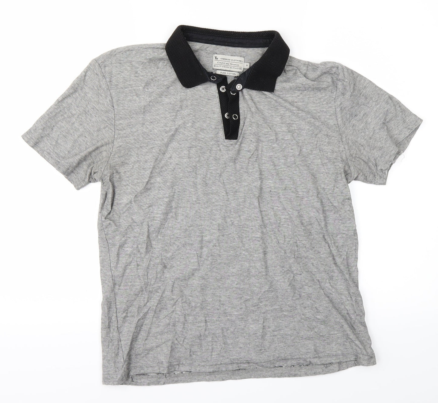 TU Boys Grey   Basic Polo Size S