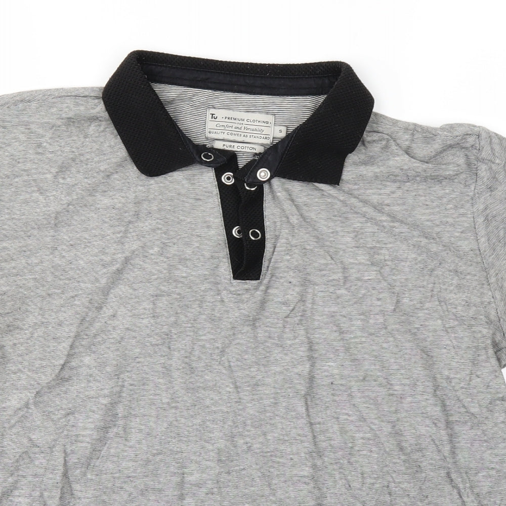 TU Boys Grey   Basic Polo Size S