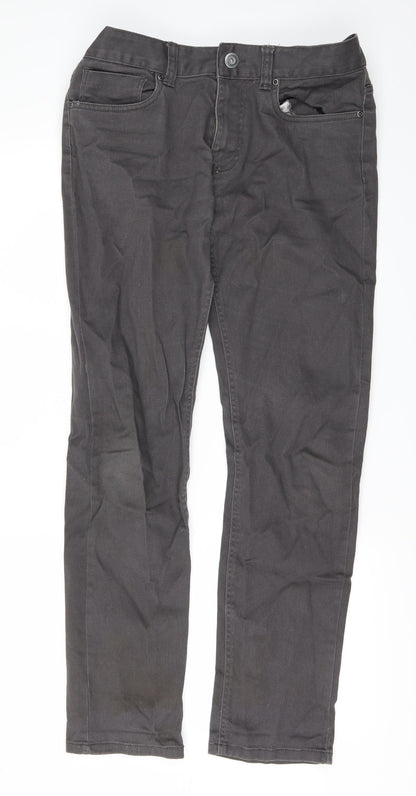 DenimCo Mens Black  Denim Straight Jeans Size 32 L28 in