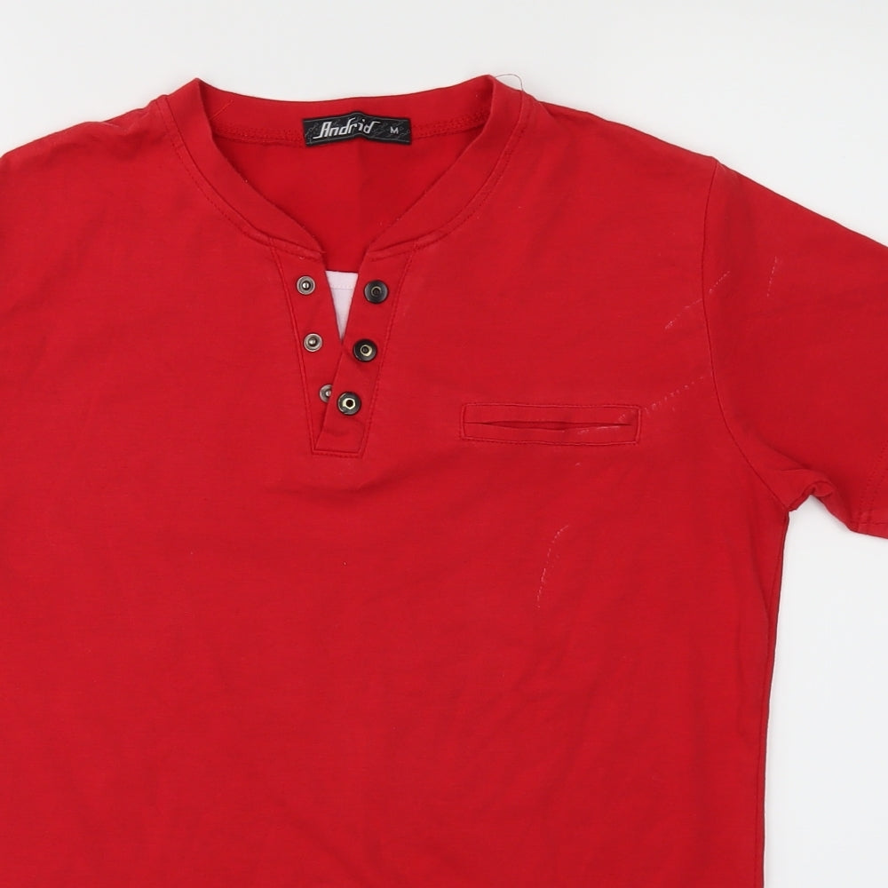 Andrid Boys Red   Basic T-Shirt Size M